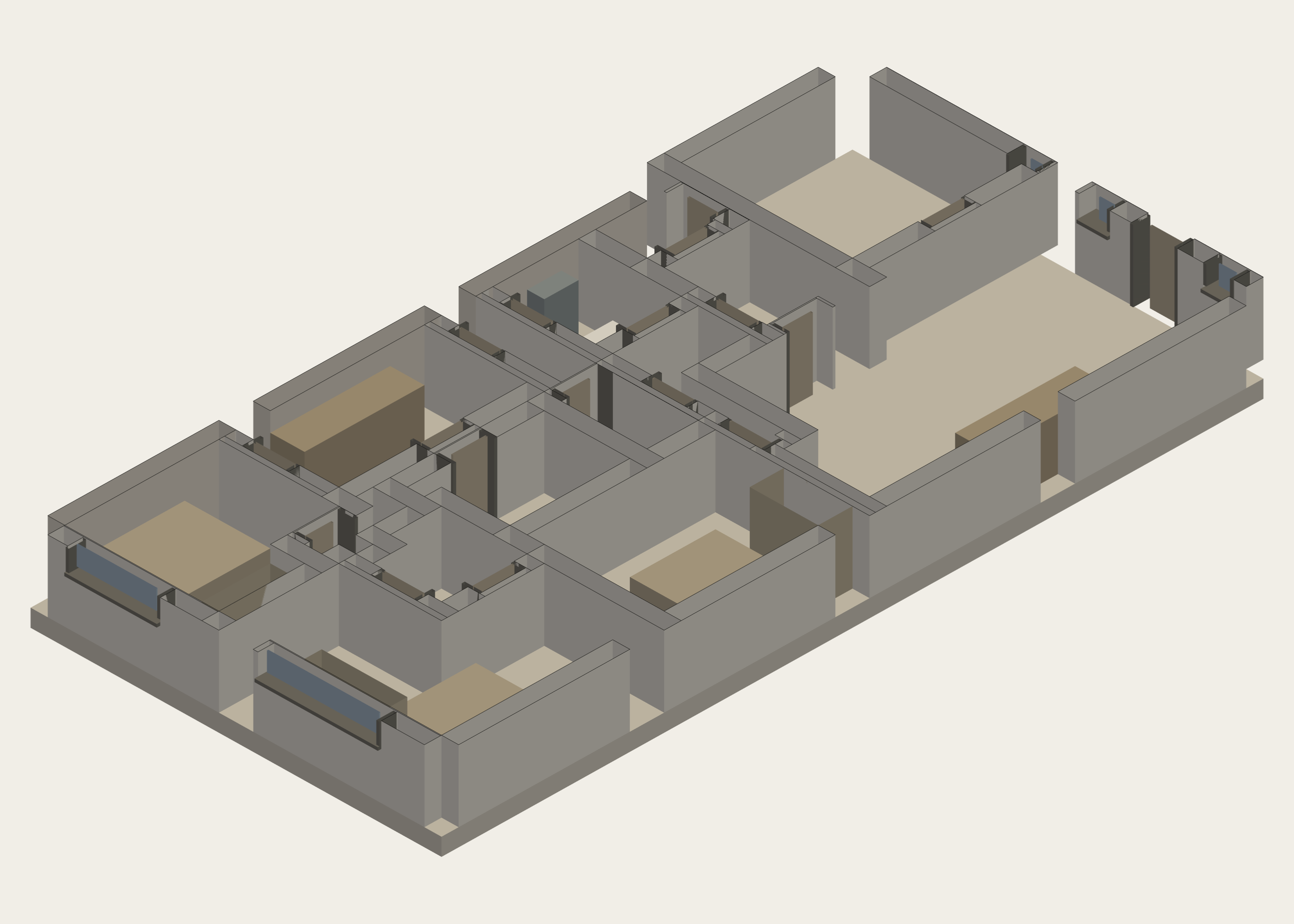 Rendered native C01 T3 dwelling model, unit 046