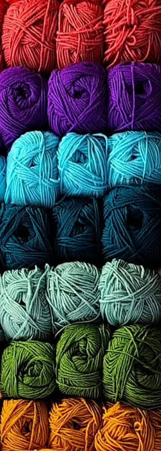 Coloured rolls of thread stacked together