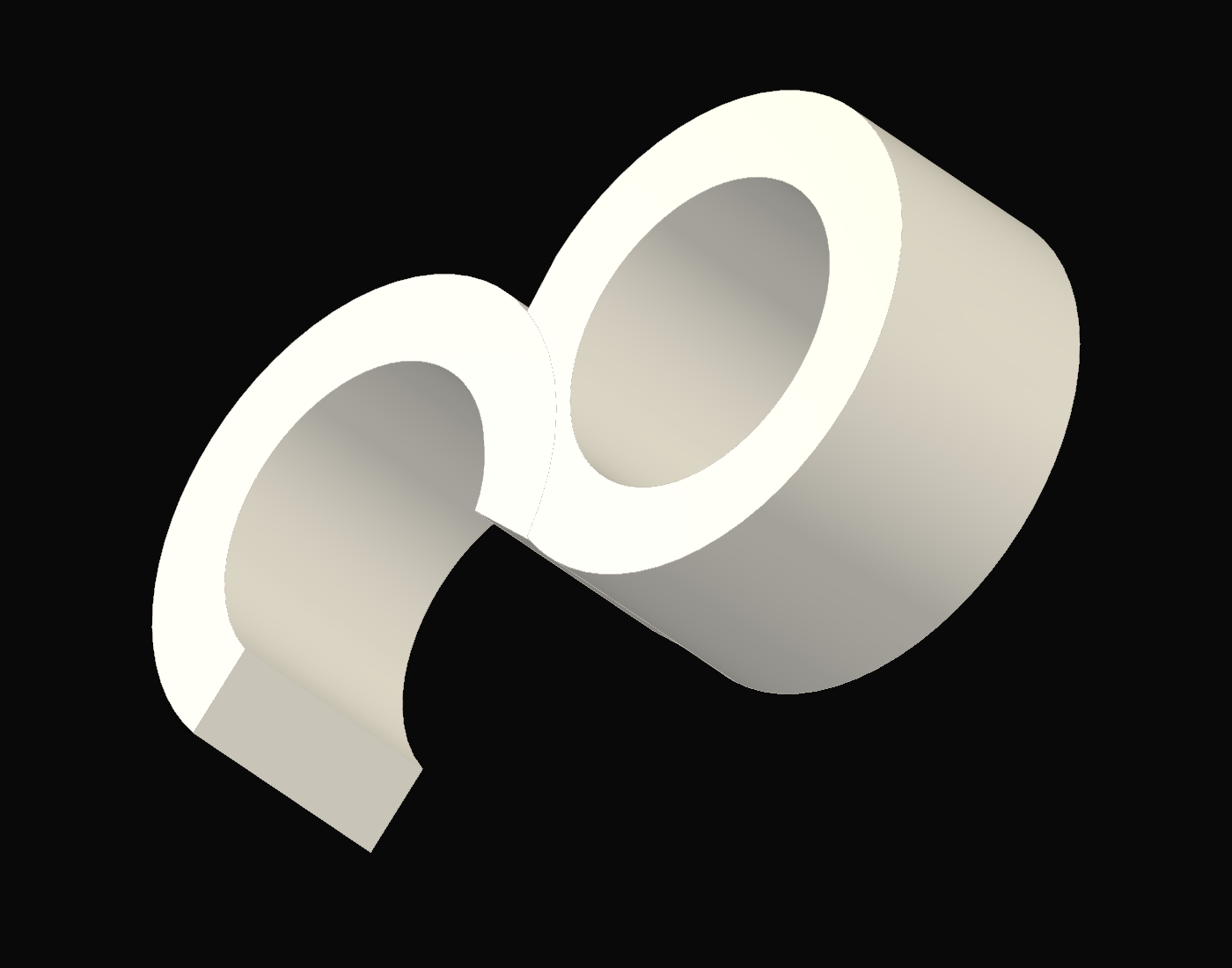 Original small clip with open C grip and closed eye