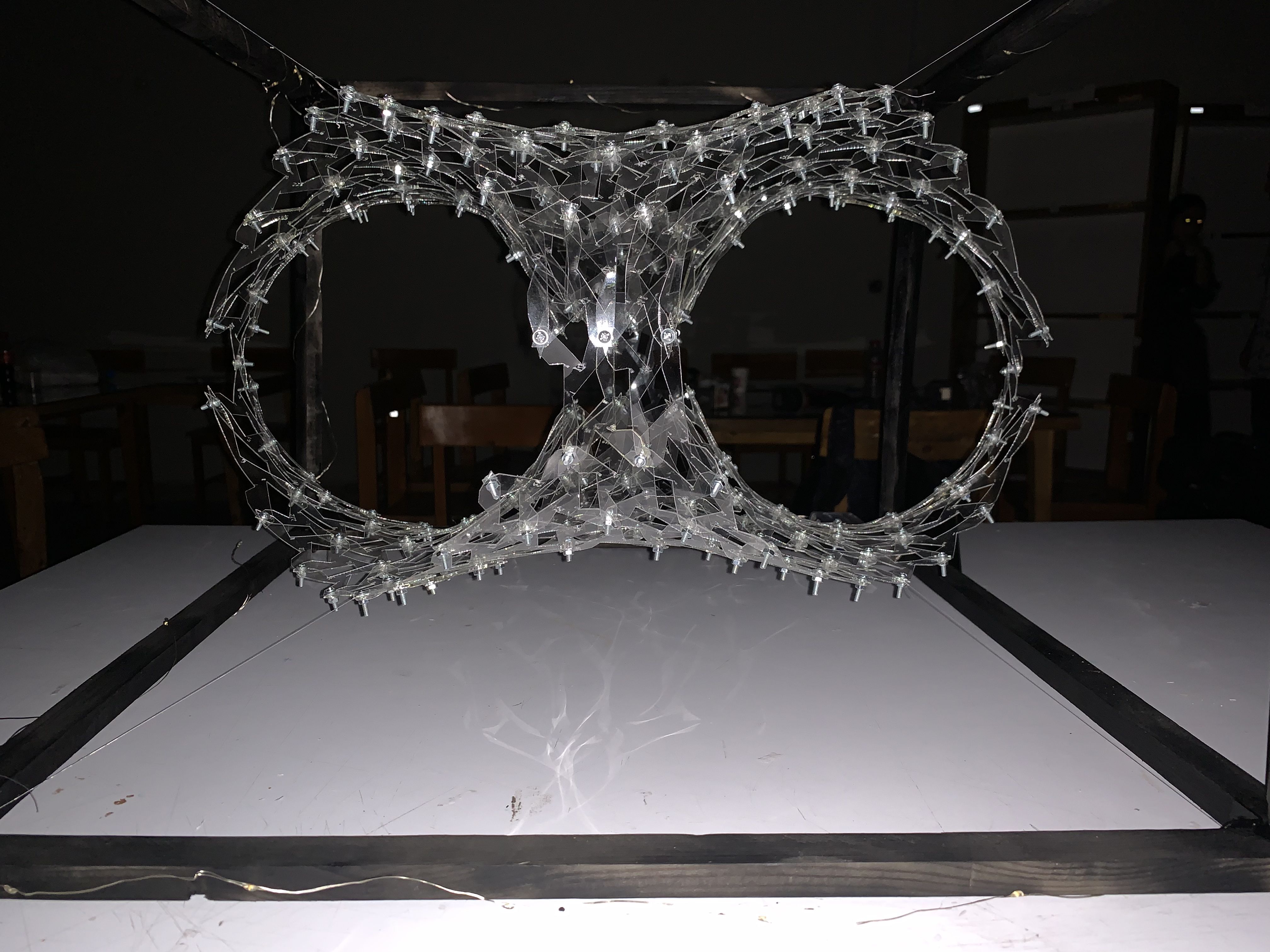 Frontal photograph of the completed Wormhole object and its two openings